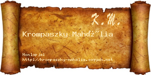 Krompaszky Mahália névjegykártya